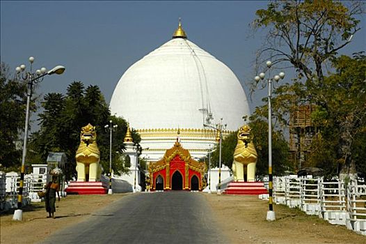 圆,穹顶,佛教,寺庙,传说,靠近,曼德勒,缅甸,南亚