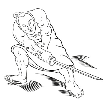 古代武士简笔画图片