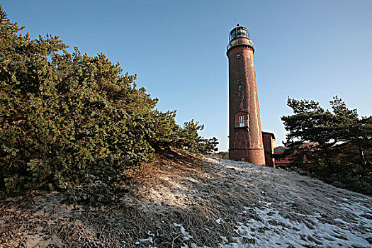 灯塔,靠近,梅克伦堡前波莫瑞州,波罗的海,德国,欧洲