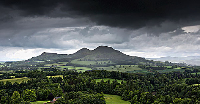 风景,暗色,乌云,苏格兰边境,苏格兰