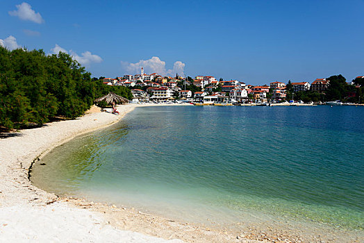 海滩,达尔马提亚,克罗地亚,欧洲