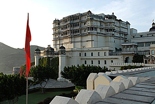 宫殿,酒店,靠近,乌代浦尔,拉贾斯坦邦,印度,亚洲
