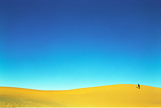 贝多因人,走,荒漠沙丘,摩洛哥