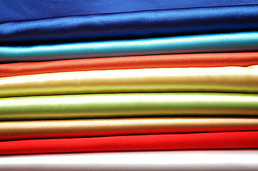 一堆,绸缎,布,多样,彩色