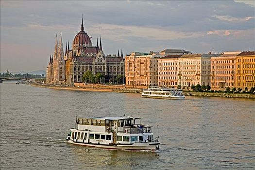风景,布达佩斯,政府建筑,小船,匈牙利,东南欧,欧洲