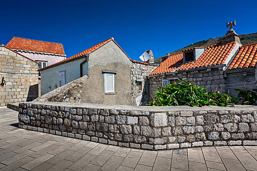 上面,墙壁,达尔马提亚,克罗地亚