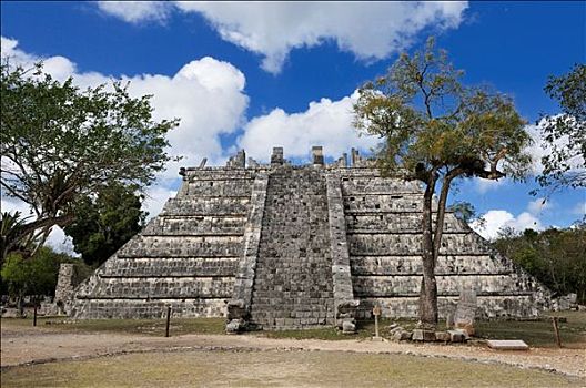 高,牧师,庙宇,玛雅,遗址,场所,奇琴伊察,尤卡坦半岛,墨西哥