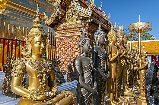 线条,佛,寺院,素贴,清迈,泰国