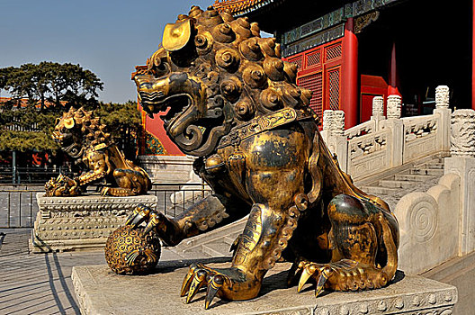 故宫,宁寿门,铜狮,狮子