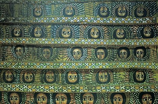 埃塞俄比亚,贡达,教堂,壁画