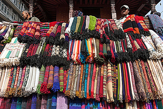 彩色,布,老城,加德满都,尼泊尔,亚洲