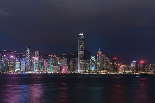 中国香港维多利亚港夜景