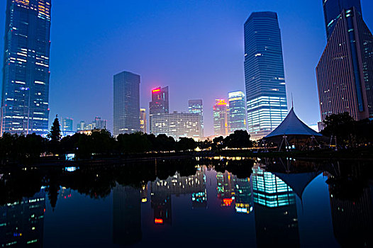 夜景,陆家嘴,金融中心,上海,中国