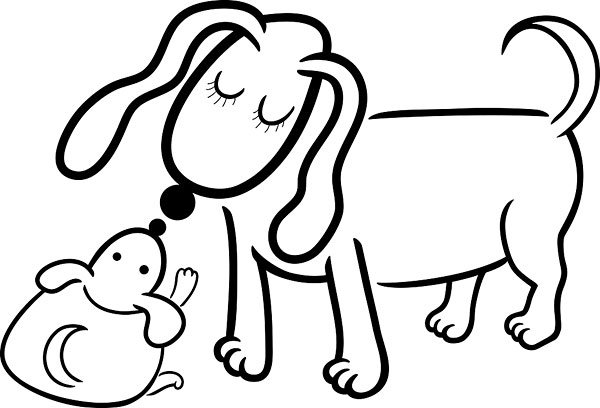 小狗妈妈和宝宝简笔画图片