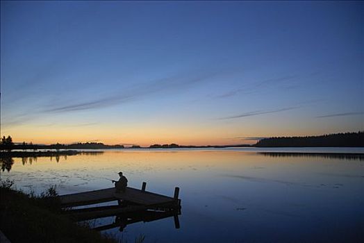 捕鱼,码头,湖区,芬兰,欧洲