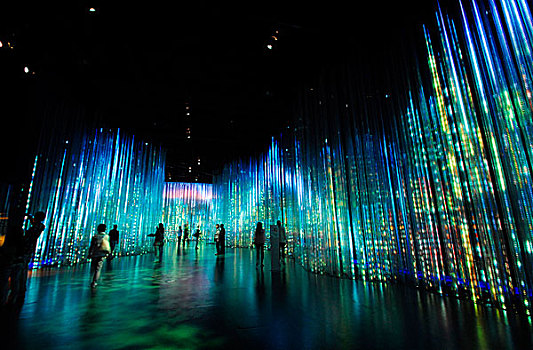 上海世博会中国馆梦幻的森林激光投影