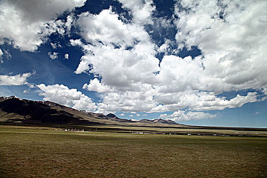 西藏,高原,蓝天,白云,湖水,0043