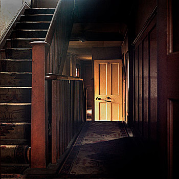 酒店,走廊,楼梯,软,发光,入口,农民,休息,北爱尔兰,2005年