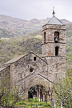 教堂,山谷,加泰罗尼亚,西班牙