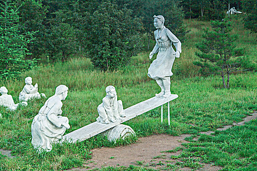 朝鲜族人文雕塑建筑景观