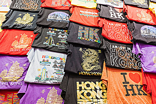 中国,香港,旺角,女性,市场,纪念品,衬衫