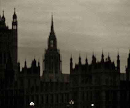 软,风景,宫殿,威斯敏斯特,房子,议会,黃昏,英格兰,伦敦,英国