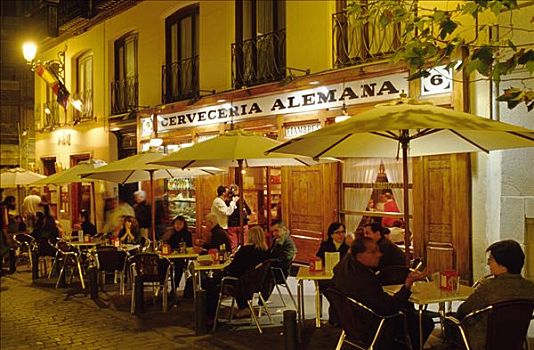 酒吧,街头咖啡馆,广场,马德里,西班牙,欧洲