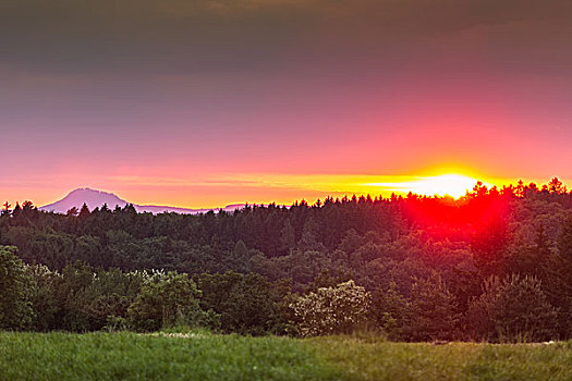 活力,日落,康士坦茨湖,德国
