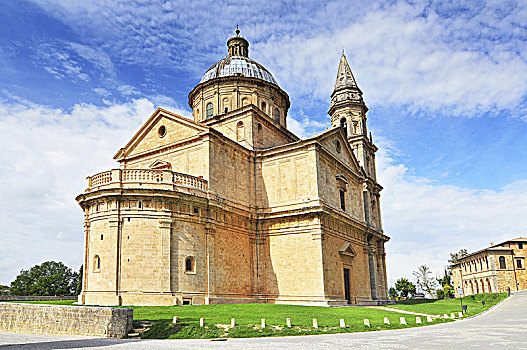 圣母玛利亚,教堂,蒙蒂普尔查诺红葡萄酒,托斯卡纳,意大利,欧洲