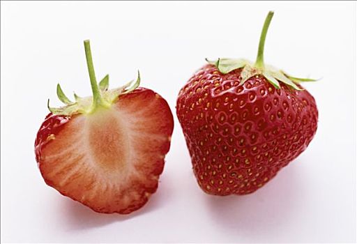 一个,平分,草莓