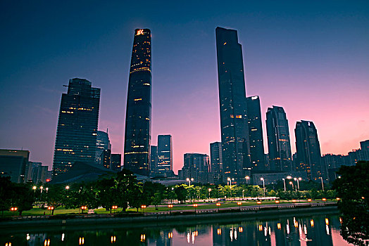 中国广东广州珠江新城都市夜景