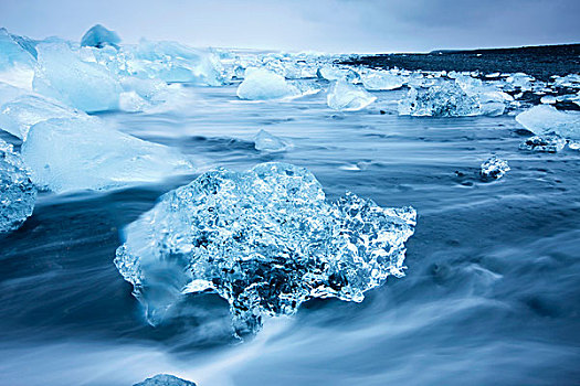 冰岛,斯卡夫塔菲尔国家公园,冰山,北大西洋,杰古沙龙湖