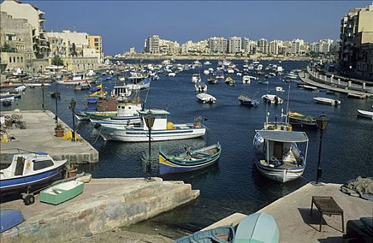 渔船,港口,瓦莱塔,马耳他