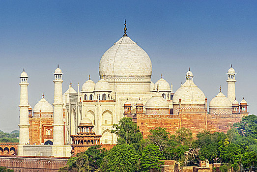 泰姬陵,一个,建筑,世界奇迹,阿格拉,北方邦,印度