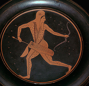 阁楼,盘子,图像,弓箭手,服装,公元前5世纪,艺术家