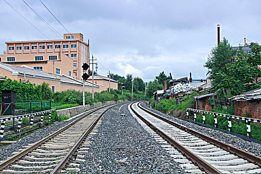 图们江都市铁路景观