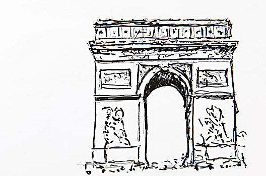 拱形,凯旋门,巴黎,法国,绘画
