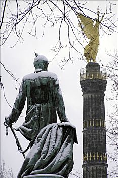 柏林,胜利,柱子,俾斯麦,纪念,蒂尔加滕,德国