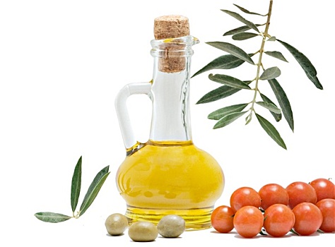 瓶子,橄榄油,西红柿,橄榄,水果,隔绝