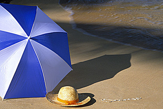 美国,毛伊岛,夏威夷,伞,帽子,海滩,小湾