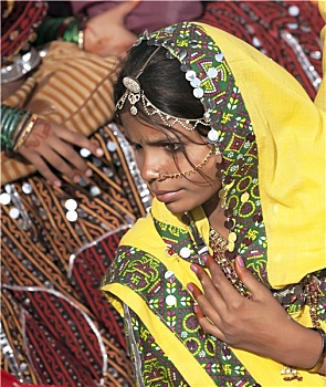 印度,女孩,彩色,种族,衣服