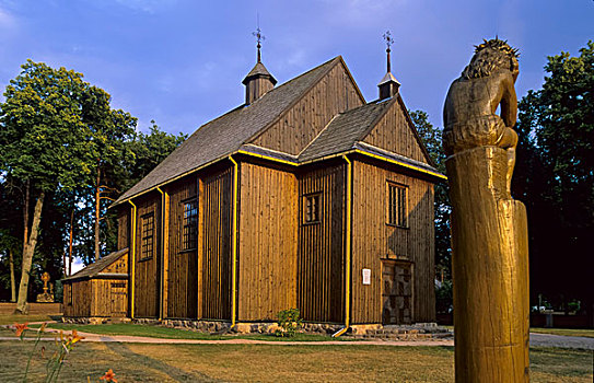 木质,教堂,国家公园,立陶宛,欧洲
