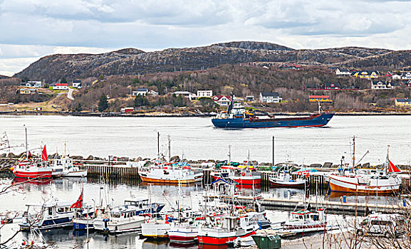 小,挪威,乡村,停泊,渔船,北海,海岸