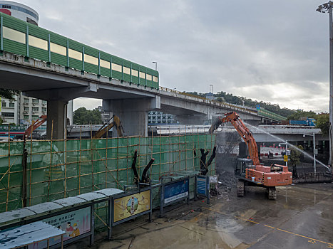 广东惠州的鹅岭立交桥正在被清拆