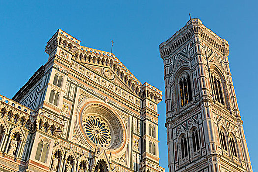 大教堂,圣母百花大教堂,钟楼,佛罗伦萨,托斯卡纳,意大利,欧洲