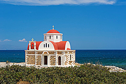 教堂,湾,靠近,阿基亚斯尼古拉斯,克里特岛,希腊