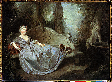 女士,花园,18世纪,艺术家,尼古拉斯