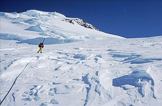 登山者,冰河