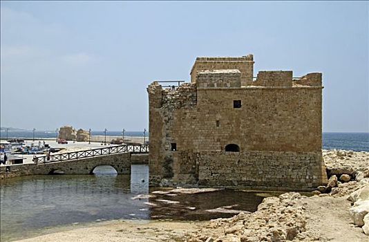 城堡,土耳其,要塞,帕福斯,塞浦路斯