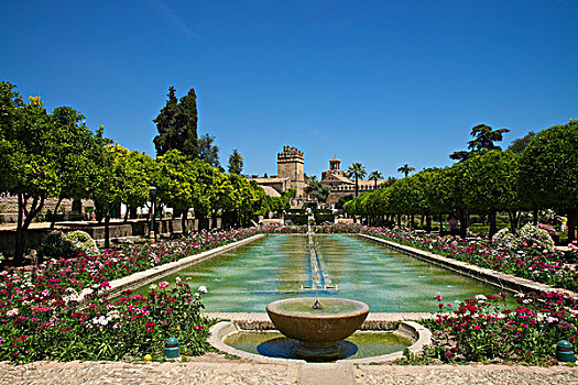 花园,城堡,科多巴省,安达卢西亚,西班牙,欧洲